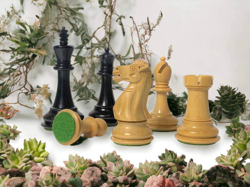 Old English Ebonised Chess Pieces - Official Staunton™ 