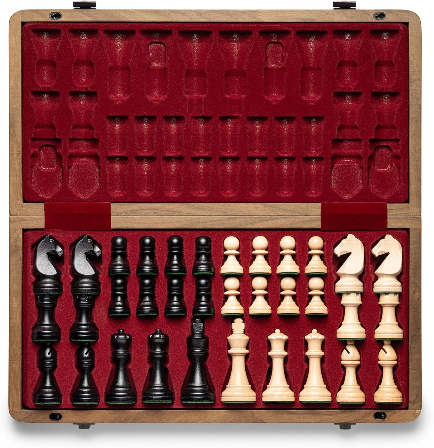 15 Inch Premium folding Walnut and Maple chess set