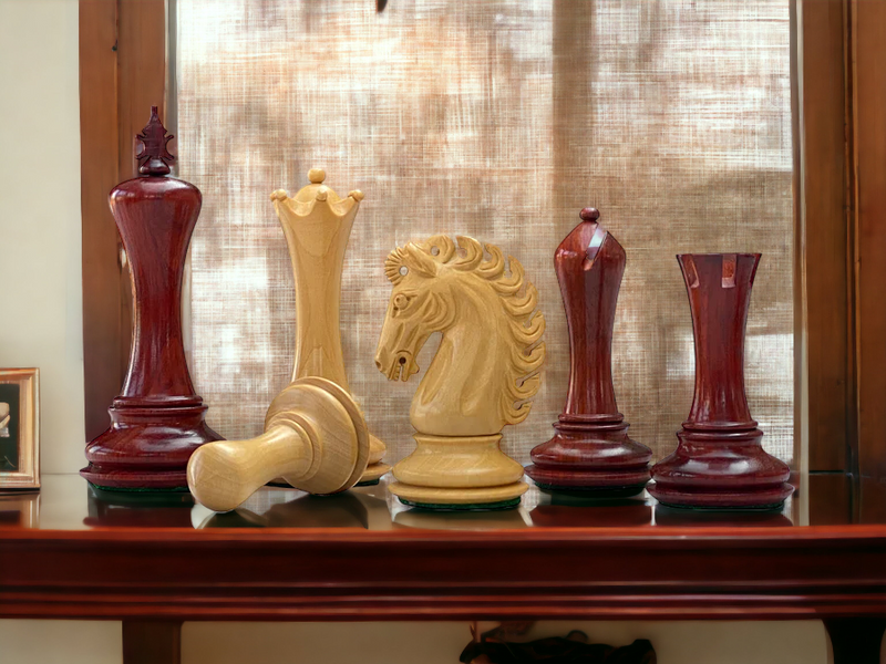 Emperor Series Padauk Chess Pieces - Official Staunton™ 