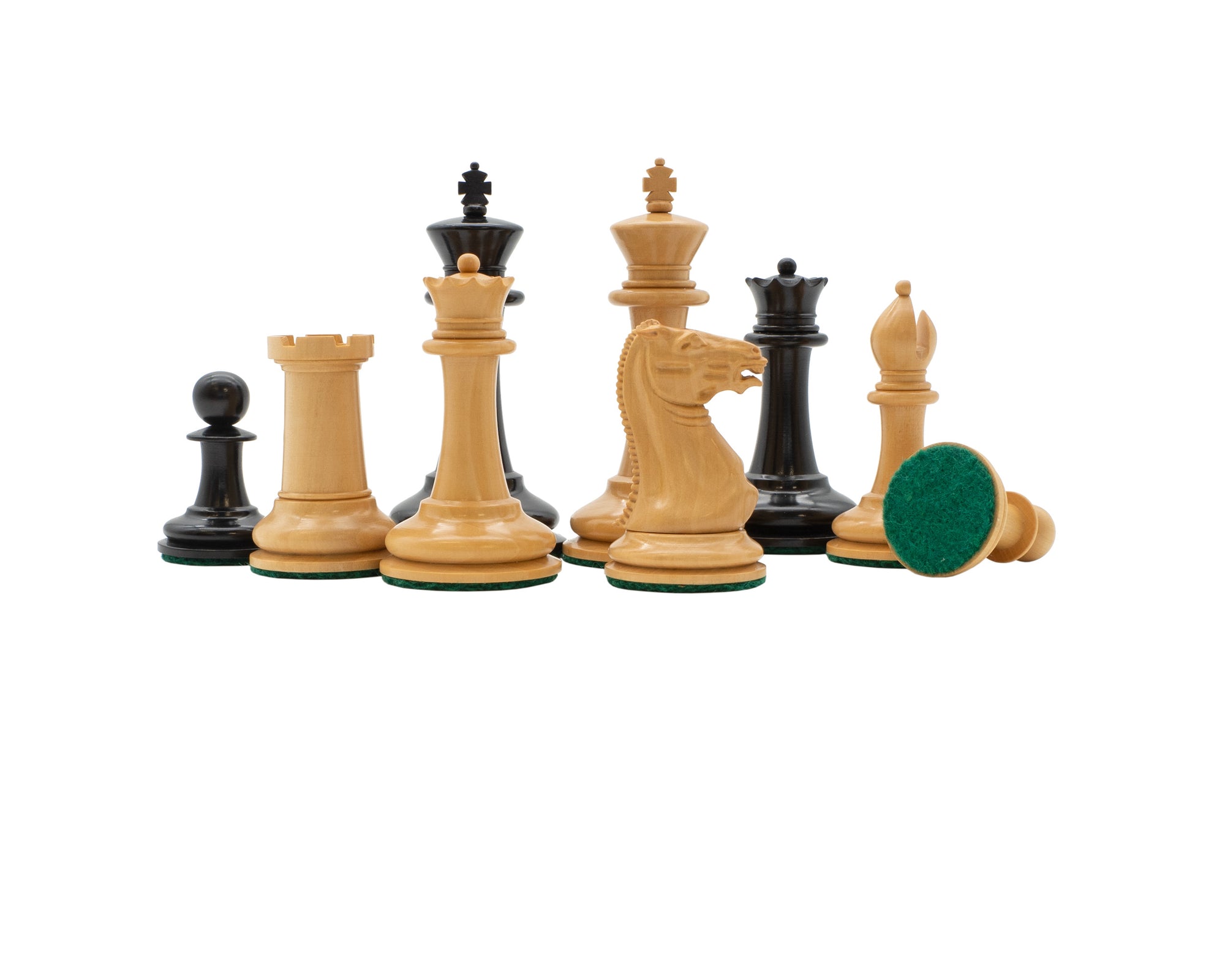 3.5" 1849 Cooke Chessmen and Mahogany Box