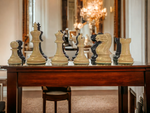 Black Elite Players Mahogany Chess Set Combination - Official Staunton™ 