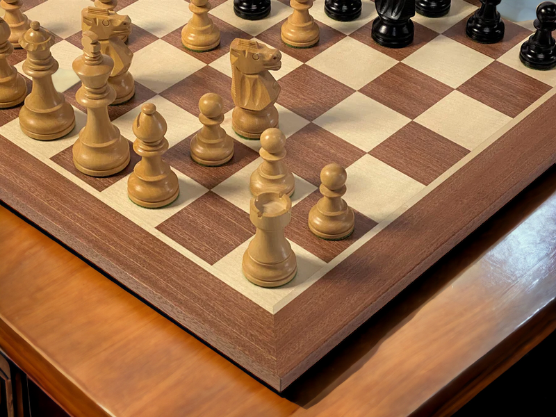 British Black Mahogany Chess Set & Mahogany Box - Official Staunton™ 