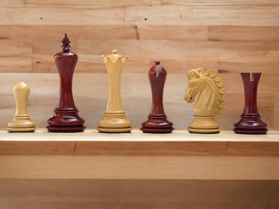 Emperor Series Padauk Chess Pieces - Official Staunton™ 