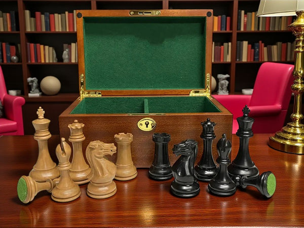 Antique Staunton Collectors Series Chess Men & Box