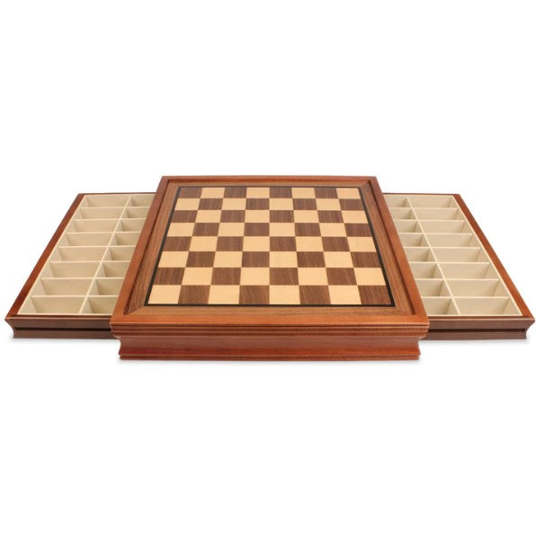20 Inch Mahogany Walnut Drawer Chess Board - Official Staunton™ 