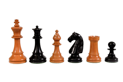 4" Hastings Antiqued Chess Pieces - Official Staunton™ 