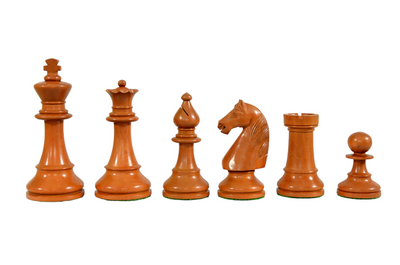 4" Hastings Antiqued Chess Pieces - Official Staunton™ 