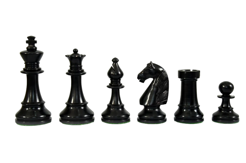 4" Hastings Antiqued Chess Pieces - Official Staunton™ 