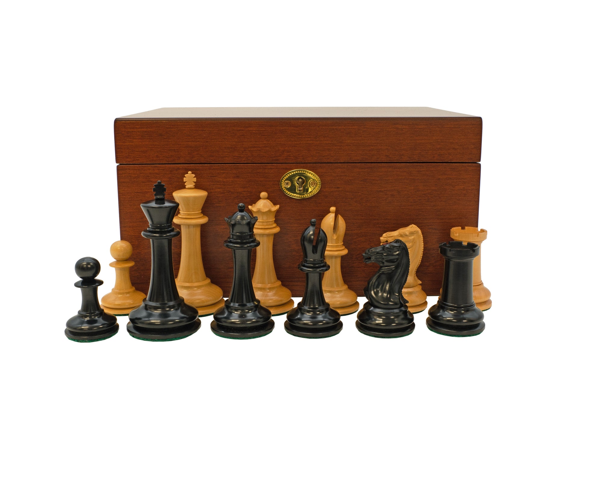 Harrwitz Chessmen and Mahogany Luxury Box