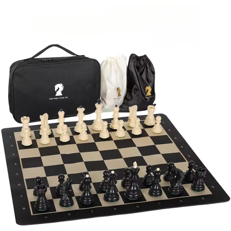 Zagreb ABS Plastic Chess Set with Silicone Board & Carry Bag