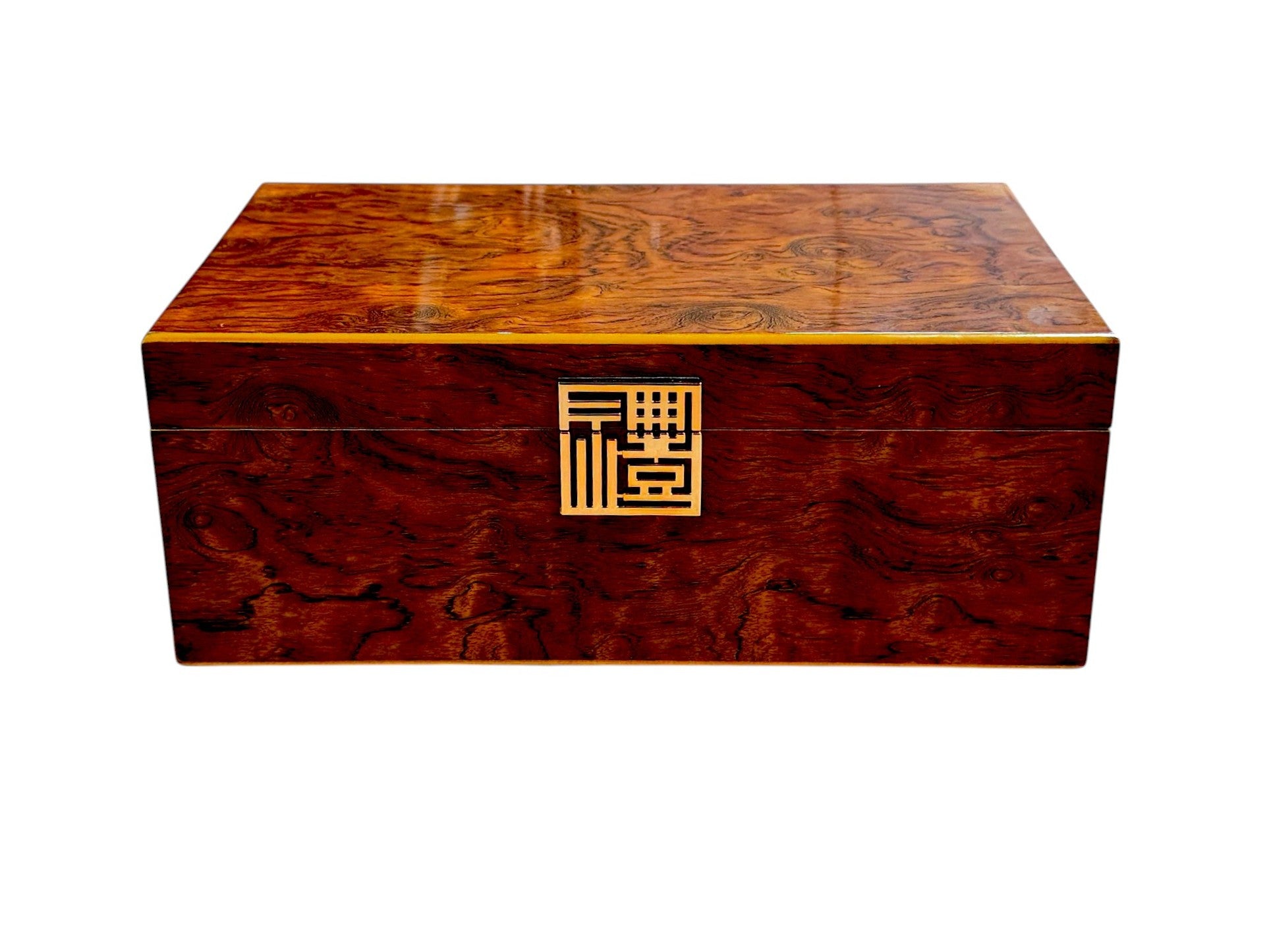 Walnut Burlroot Chess Box – Fits Pieces up to 6-Inch King