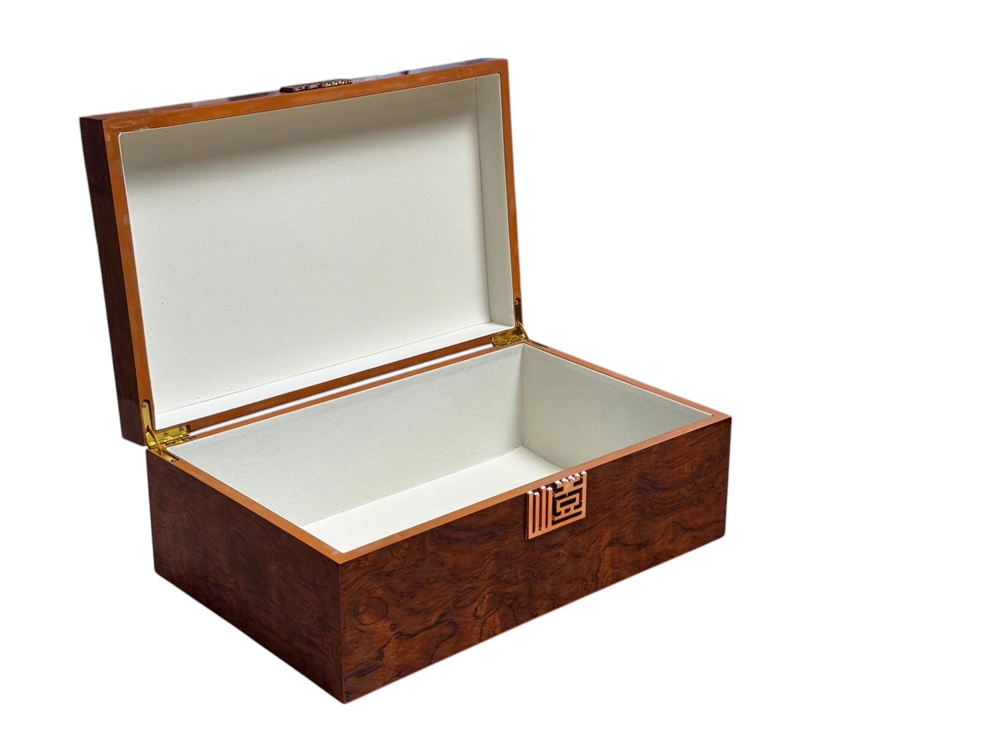Walnut Burlroot Chess Box – Fits Pieces up to 6-Inch King