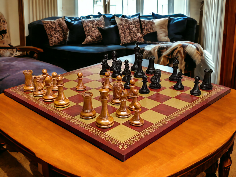 Antique Paulsen Chess Pieces, Italian Retro Chessboard & Mahogany Box - Official Staunton™ 