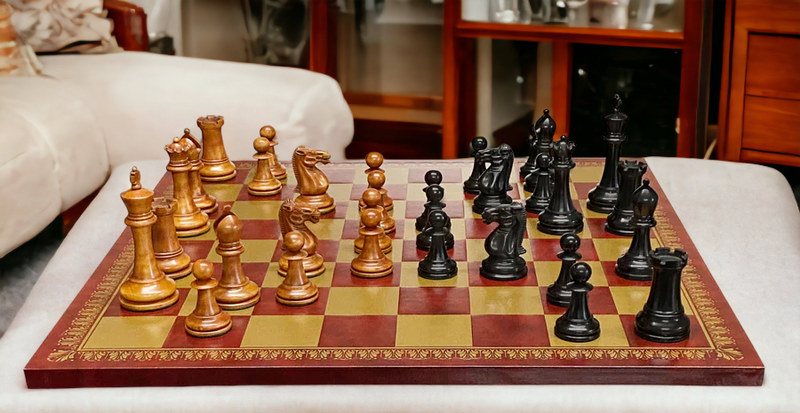 Antique Paulsen Chess Pieces, Italian Retro Chessboard & Mahogany Box - Official Staunton™ 