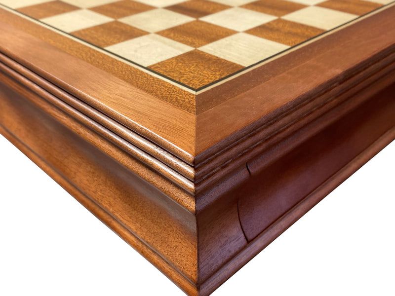 15" Mahogany Drawer Chess Set with Classic Acacia Chess Pieces - Official Staunton™ 