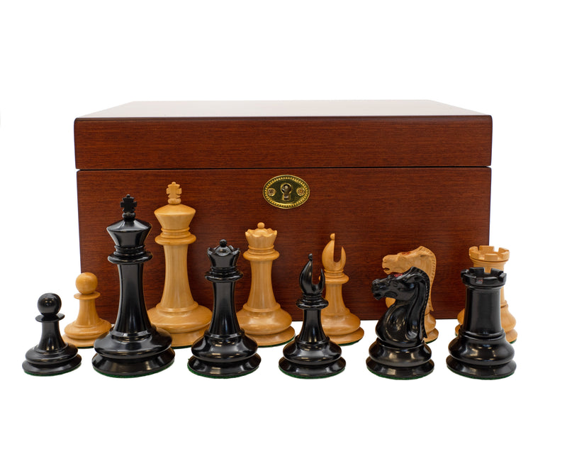 3.5" Leuchars Chess Pieces & Mahogany Box