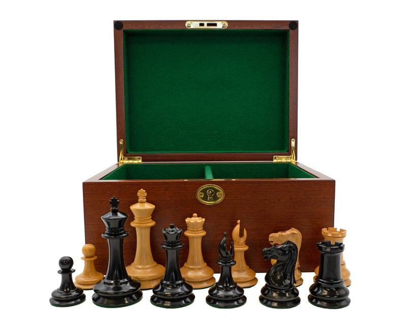 3.5" Leuchars Chess Pieces & Mahogany Box