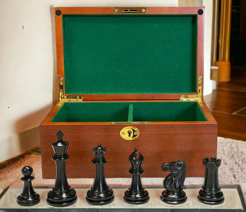 1853 Paulsen Antique Chess Pieces & Mahogany Box - Official Staunton™ 