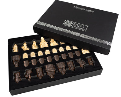 Isle of Lewis Chess Pieces & 19" Walnut Chess Board - Official Staunton™ 