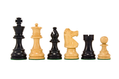 British Black Mahogany Chess Set & Mahogany Box