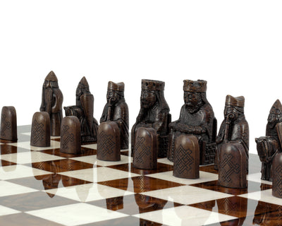 The Isle Of Lewis Teak Italian Walnut Prestige Chess Set - Official Staunton™ 