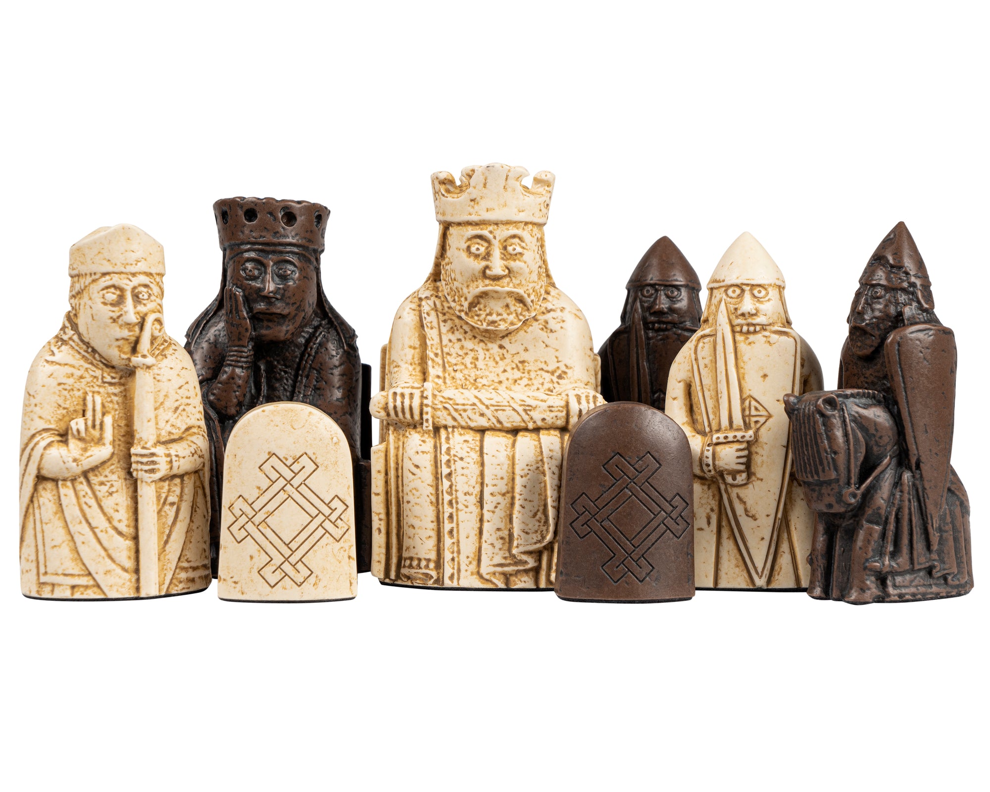 The Isle Of Lewis Teak Italian Walnut Prestige Chess Set