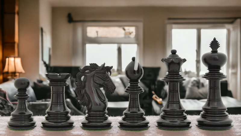 4.4" King Charles Ebony & Boxwood Luxury Chess Pieces - Official Staunton™ 