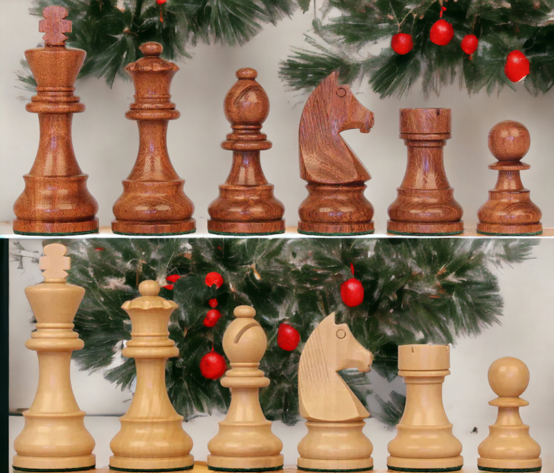 15.75 Inch Classic Mahogany Chess Set & Drawstring Bag - Official Staunton™ 