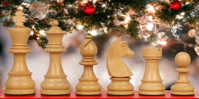 15.75 Inch Mahogany Ebonised Classic Chess Set - Official Staunton™ 