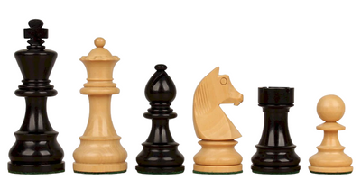 3 Inch Club Classic Ebonised Chess Pieces & Bag - Official Staunton™ 