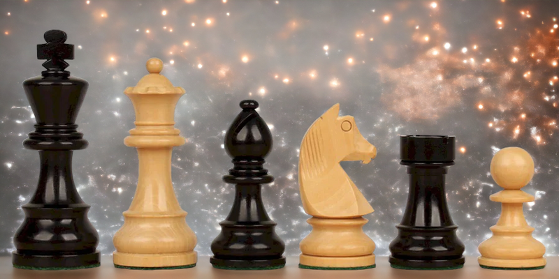 15.75 Inch Mahogany Ebonised Classic Chess Set - Official Staunton™ 