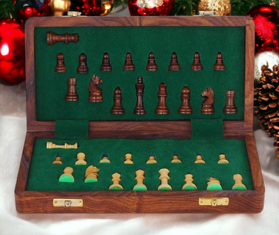 10 Inch Folding Magnetic Chess Set - Official Staunton™ 