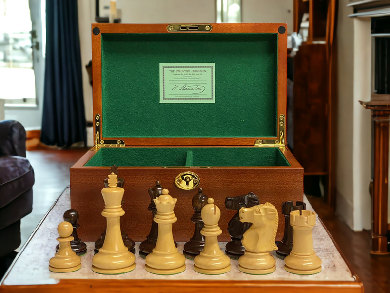 1972 Staunton Fischer Rosewood Chess Pieces and Mahogany Box - Official Staunton™ 