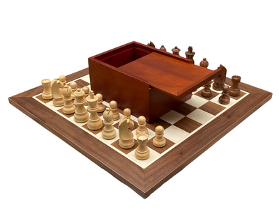 15.75" Walnut Chess Board, 3" Classic Acacia Pieces & Box - Official Staunton™ 