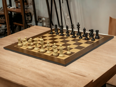 Tournament Wenge Board, Plastic Chess Pieces, Carryall & Drawstring Bag - Official Staunton™ 