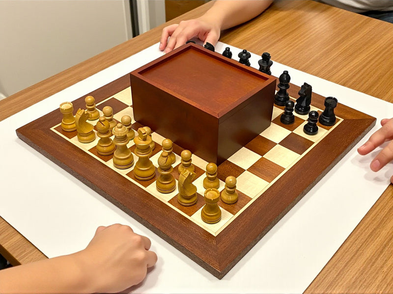 15.75” Classic Ebonised Mahogany Chess Set & Box