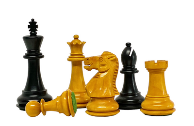 English Chess Set - old London chess pieces - Antique White and