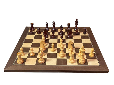 Grandmaster Chess Set – 4" Burgundy & Natural Pieces with 20" Wenge Board & Vinyl Box
