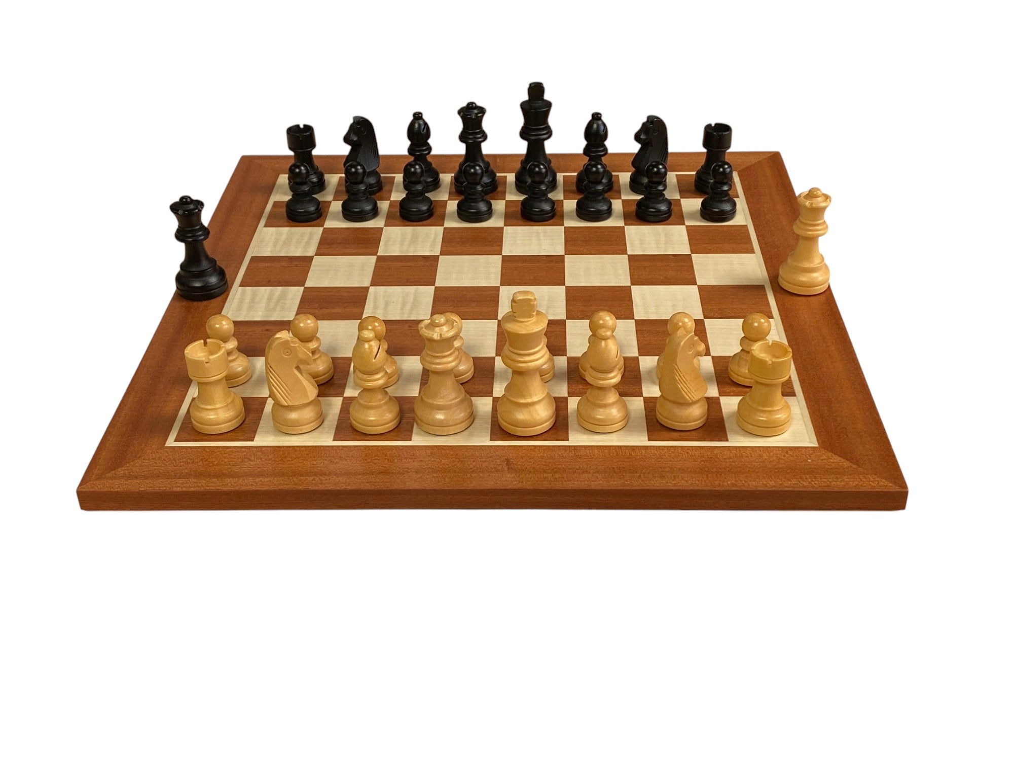 15.75" Grandmaster Black Mahogany Chess Set