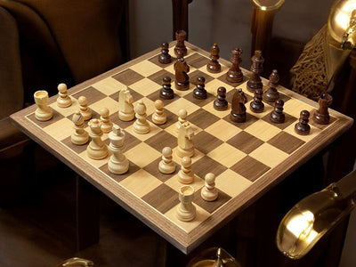 15.75" Grandmaster Walnut Chess Set and Slide Box - Official Staunton™ 