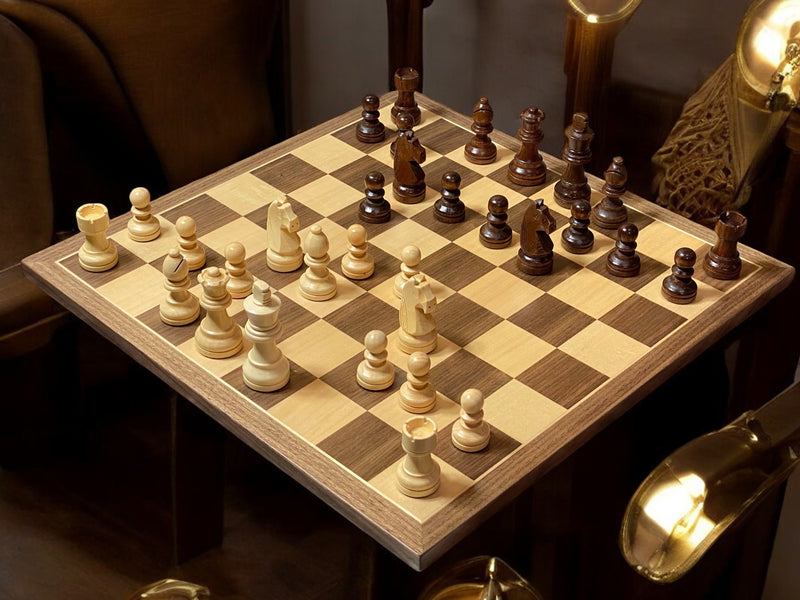 15.75" Grandmaster Walnut Chess Set and Slide Box - Official Staunton™ 