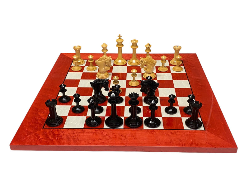 Mark Antony Chess Pieces, Presentation Case & Italian Red Chess Board - Official Staunton™ 