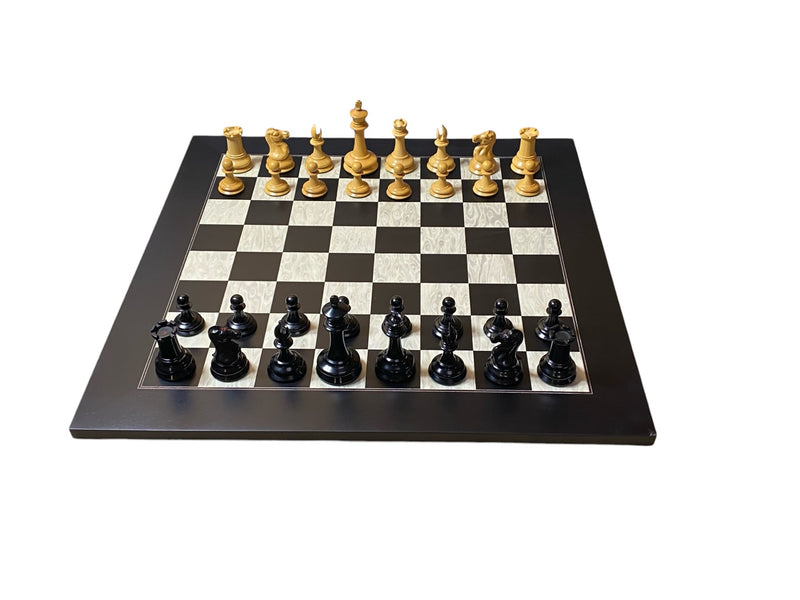 Leuchars Cooke Chessmen Anegre Burl Chessboard  Vinyl Box