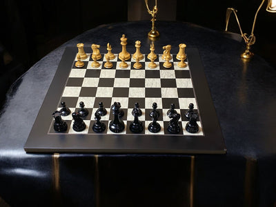 Leuchars Cooke Chessmen Anegre Burl Chessboard  Vinyl Box