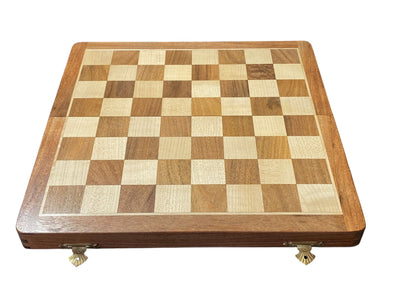 14" Hand Made Acacia Magnetic Folding Chess Set