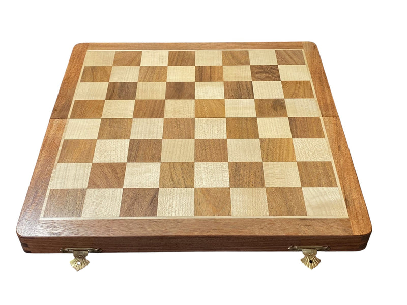 14" Hand Made Acacia Magnetic Folding Chess Set
