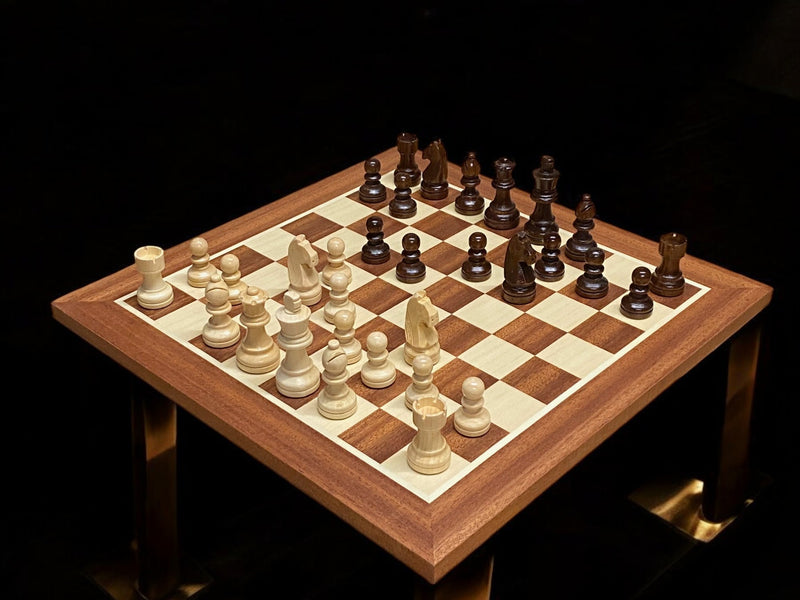 15.75" Grandmaster Mahogany Chess Set & Drawstring Bag