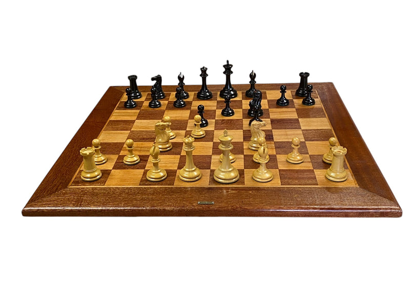 1862 Staunton Chessmen, Mahogany Antique Style Board and Hinged Box