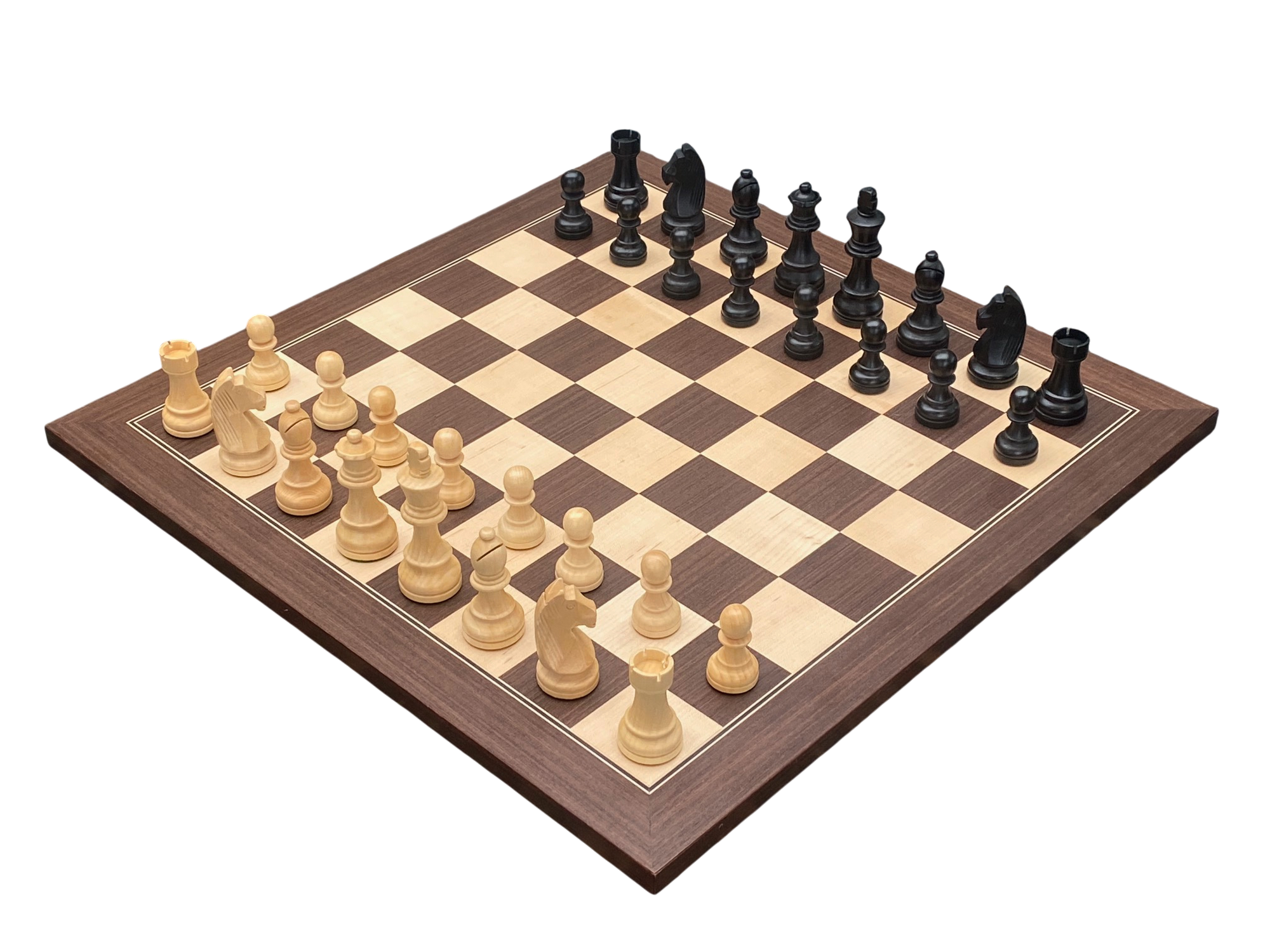 3.75" Grandmater Black Wenge Deluxe Chess Set and Slide Lid Box