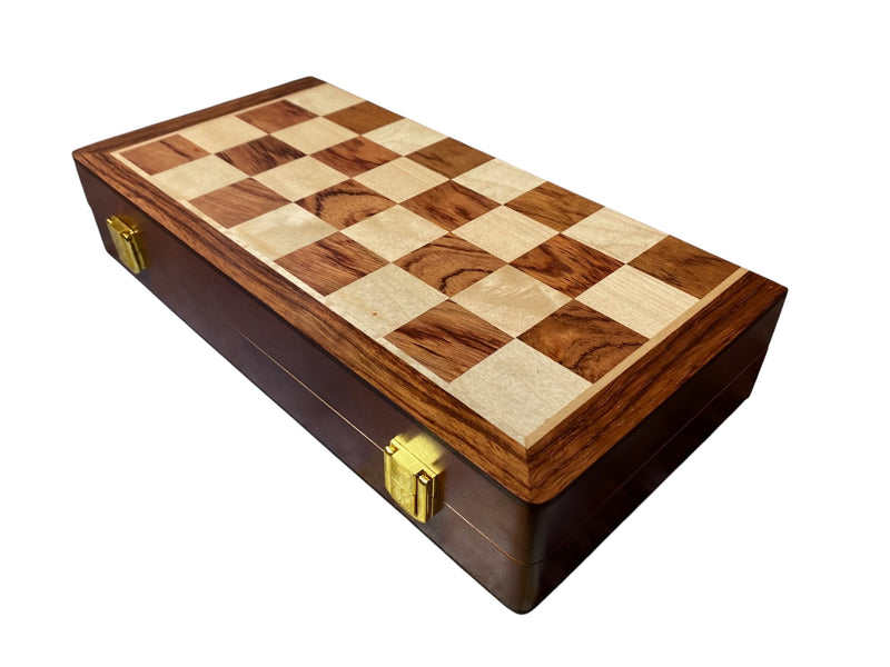 Gold and Silver Metal Folding Chess Set